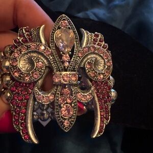 Elegant Silver and Pink Bracelet